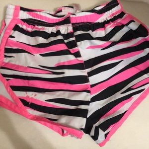 Justice pink zebra shorts